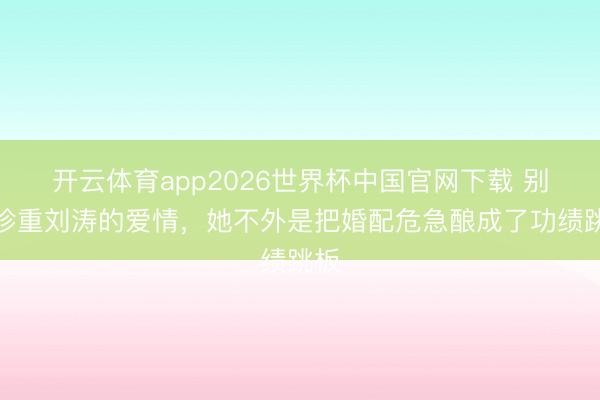 开云体育app2026世界杯中国官网下载 别再珍重刘涛的爱情，她不外是把婚配危急酿成了功绩跳板