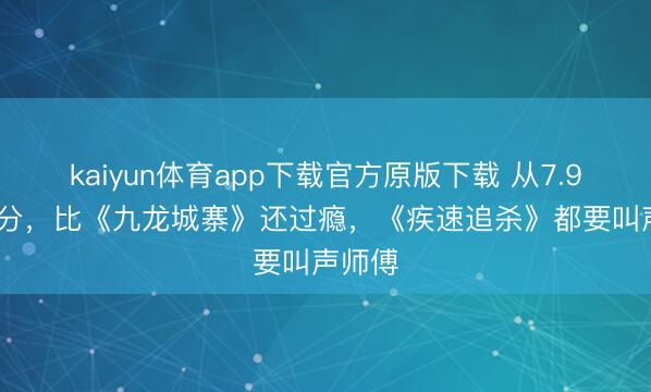 kaiyun体育app下载官方原版下载 从7.9到8.1分,比《九龙城寨》还过瘾,《疾速追杀》都要叫声师傅