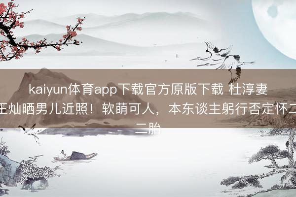 kaiyun体育app下载官方原版下载 杜淳妻子王灿晒男儿近照！软萌可人，本东谈主躬行否定怀二胎