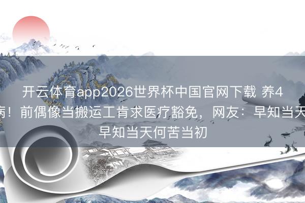 开云体育app2026世界杯中国官网下载 养4个娃3个病！前偶像当搬运工肯求医疗豁免，网友：早知当天何苦当初